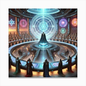 A Grand Depiction Of The Archon Council, The Top L Canvas Print