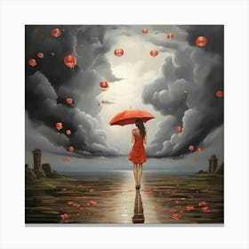 Red Lanterns art print Canvas Print