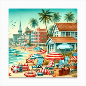 Beach Scene Canvas Print