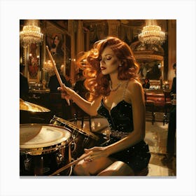 Drumming Girl Canvas Print