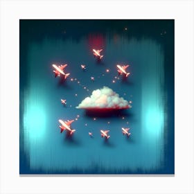 Airplanes In The Sky 2 Canvas Print