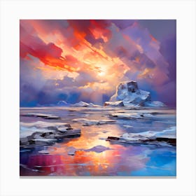 Abstract Colorful Iceburg Storm Cloud Sunset Canvas Print
