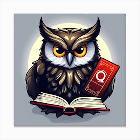 Owl With Book 1 Canvas Print