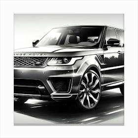 A Black And White Pencil Sketch Of A Range Rover Sport 9 Toile