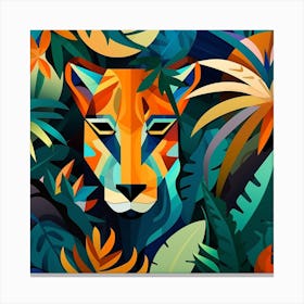 Lion In The Jungle Canvas Print