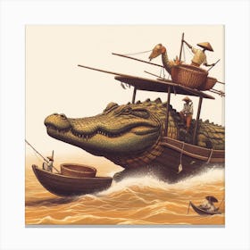 Crocodile Boat Canvas Print