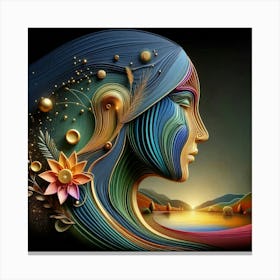 A lady's face 3 Canvas Print