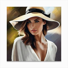 Woman In A Hat 31 Canvas Print