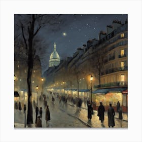 Boulevard Montmartre At Night 1 Canvas Print