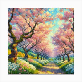 Cherry Blossom Trees In Full Bloom (7) Canvas Print