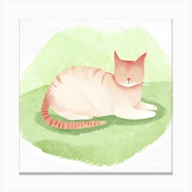 Cat In The Grass Canvas Print