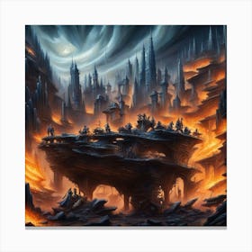 City On Fire Canvas Print