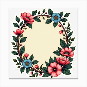 Floral Wreath 13 Canvas Print