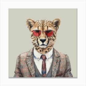 Watercolour Funky Cheetah Canvas Print