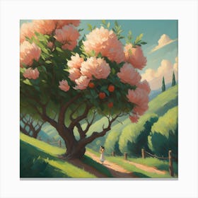 Peach Tree Canvas Print