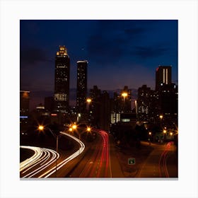 Atlanta Skyline At Night Canvas Print