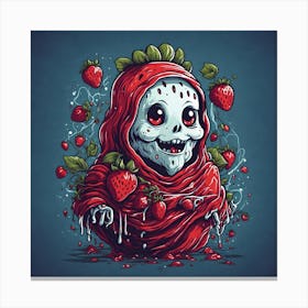 Strawberry Skeleton Canvas Print