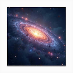 Quantum Computer Glowing Against A Serene Watercolor Galaxy 1 Canvas Print