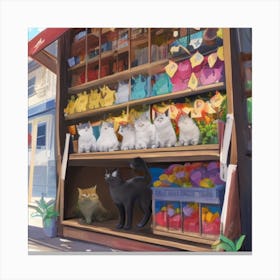 Cat Shop Canvas Print