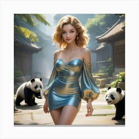 Panda Bears 4 Canvas Print