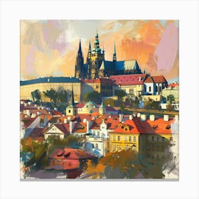 A Prague Castle In Prague Expressive Strokes Ill 1720028675 1 Canvas Print