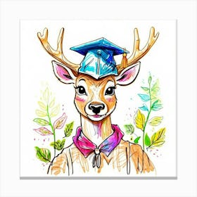 Graduation Deer 8 Canvas Print