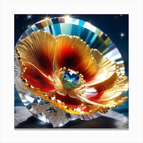 Swarovski Crystal Flower Canvas Print