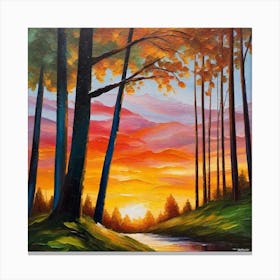 Sunset In The Woods 21 Canvas Print