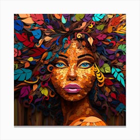 Abstract Portrait Of African Woman 1 Canvas Print