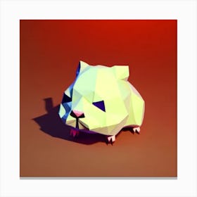 Low Poly Hamster Low Poly Creatures Canvas Print