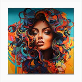 Woman With Colorful Hair 1 Canvas Print