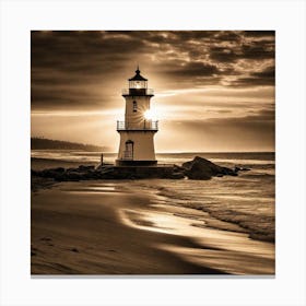 Lighthouse At Sunset 28 Canvas Print