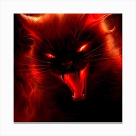 Cat In Flames 1 Canvas Print