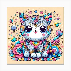 Psychedelic Cat 4 Canvas Print