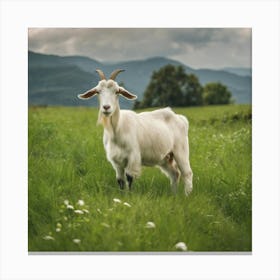 Goat In The Meadow Canvas Print