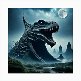 Dragon In The Moonlight Canvas Print