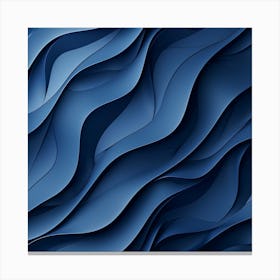 Abstract Blue Wavy Pattern Canvas Print