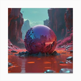 Sphere In The Water Canvas Print