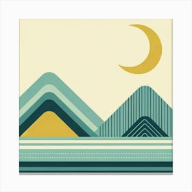 Moon And Mountains 3 Canvas Print