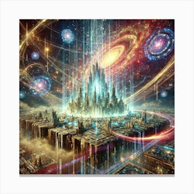 A Breathtaking Depiction Of The Nexus Citadel Floa Canvas Print