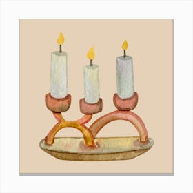 Three Candles Canvas Print