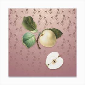 Vintage Astracan Apple Botanical on Dusty Pink Pattern Canvas Print