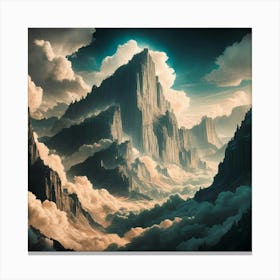 Clouds And Mountains Canvas Print