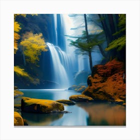 Waterfall In Autumn 1 Canvas Print