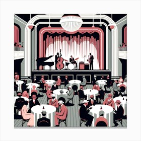 Jazz At The Jazz Club Canvas Print