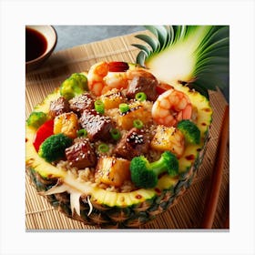 Asian Food In A Pineapple 2 Canvas Print