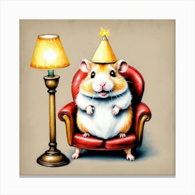 Hamster In A Party Hat Canvas Print