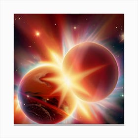 Two Planets In Space Canvas Print