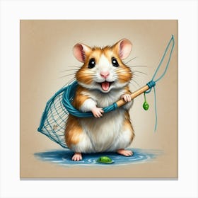 Hamster Fishing 13 Canvas Print