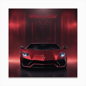 Red Lamborghini front view Canvas Print